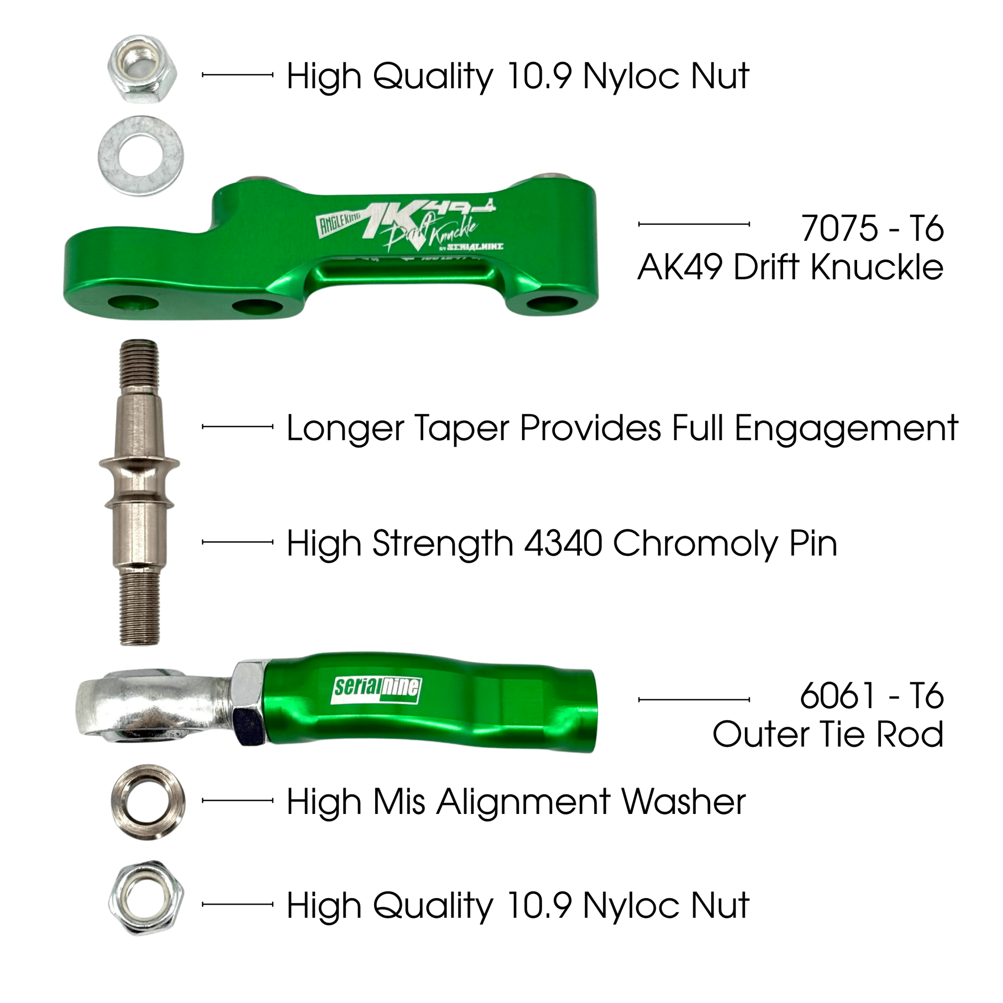 Billet Outer Tie Rods - SERIALNINE